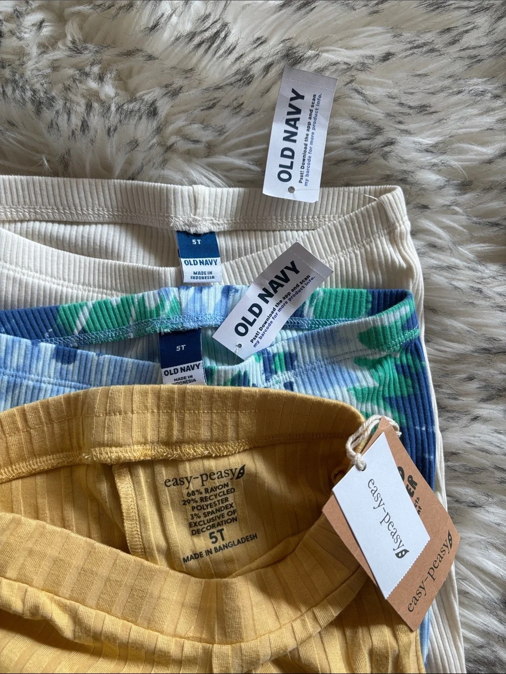 5T NWT 3 Old Navy Toddler Girl Flare Leggings Pants Bundle